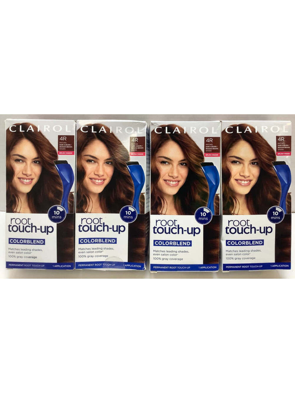 Clairol Root Touch Up Hair Color – 4R Dark Auburn/Reddish Brown, 4 Pack